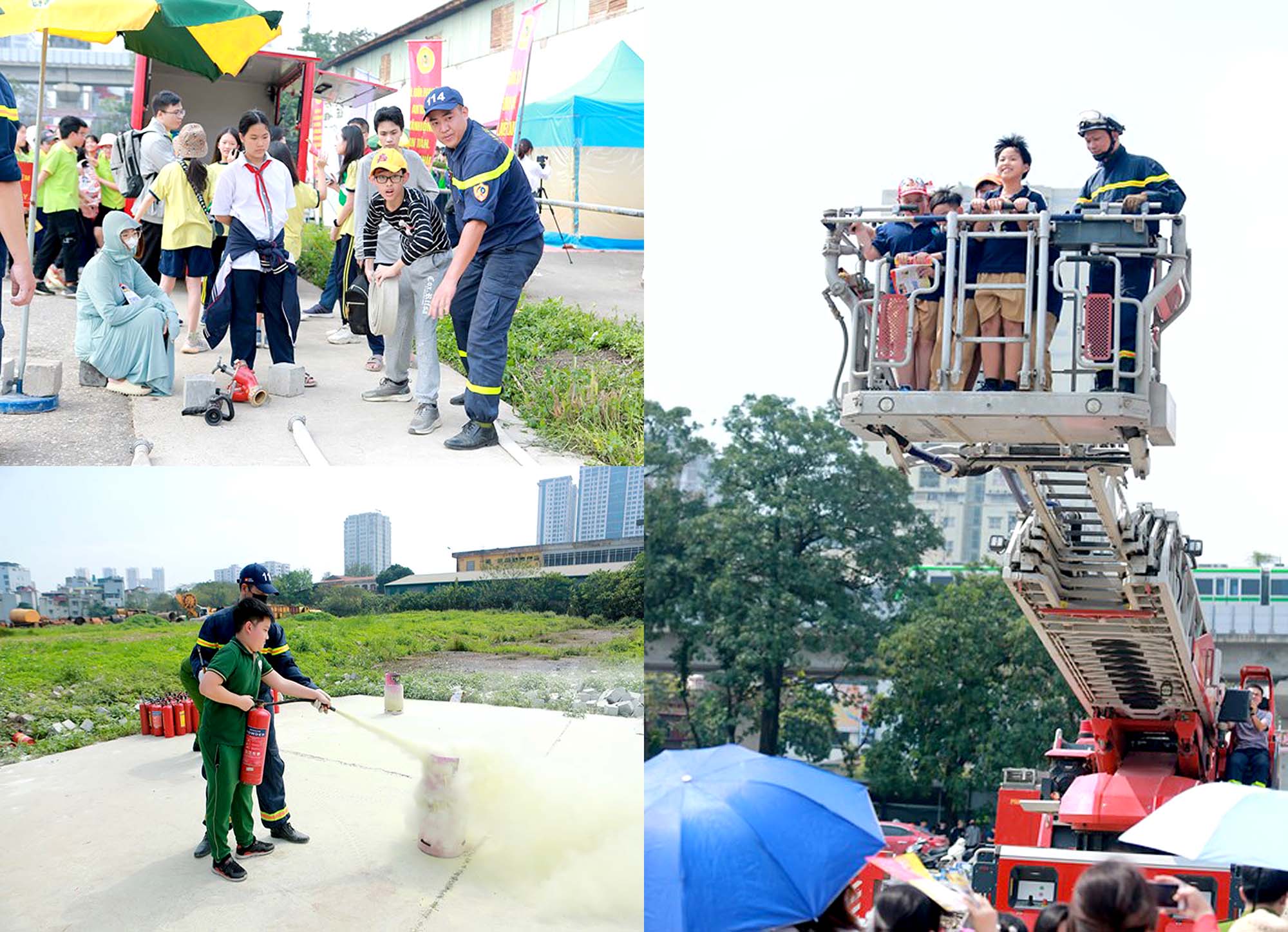 Hơn 4 000 người dân và học sinh tham gia trải nghiệm thực hành chữa cháy và cứu nạn, cứu hộ